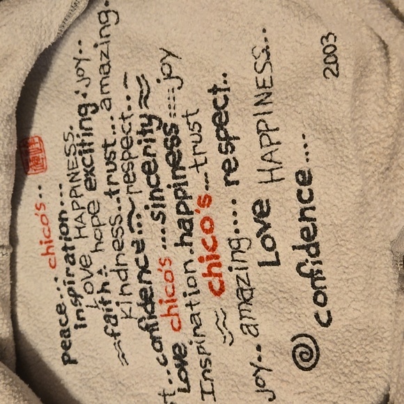 Chico's Gray and Red Embroidered Anniversary Collection Hoodie Size 2 - Picture 5 of 10